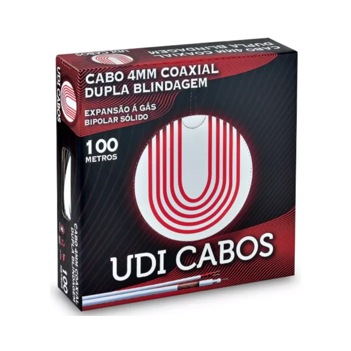 Cabo Coaxial 4mm Dupla Blindagem - UDI Cabos